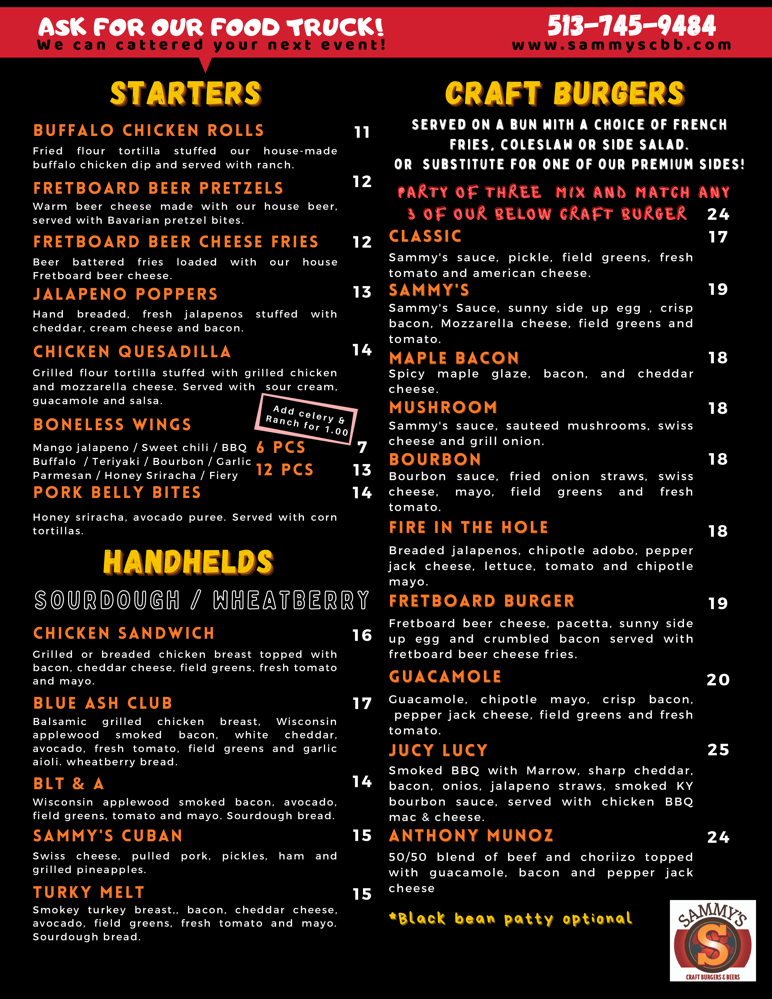 Sammy's Menu